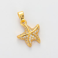 Collier pendentif en cuivre écologique à thème océanique transfrontalier Europe-Amérique, avec étoile de mer à cinq branches