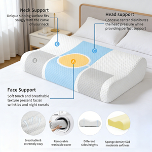 Almohada Cervical de Espuma Viscoelástica para Aliviar el Dolor de Cuello y Hombros - Almohada Ergonómica 2 en 1 con Soporte para el Cuello y Funda Extraíble - Product Image 5