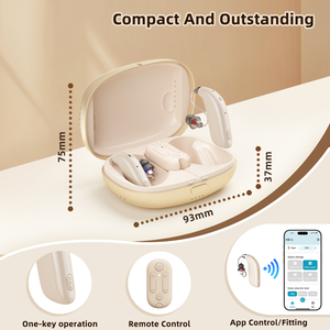 מכשירי שמיעה נטענים מיני עמידים למים של Flysound, מסוג BTE, לקשישים, אוזניות רפואיות מוגברות לשיקום - Product Image 4