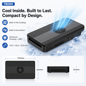 Station d'accueil Thunderbolt 3/USB4 6-en-1 avec boîtier double baie M.2 NVMe 4K pour USB 10 Gbps, PD 100 W, 8 To max, boîtier en aluminium - Product Image 5