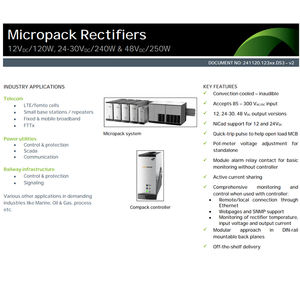 Module redresseur Eltek <span class=keywords><strong>Micropack</strong></span> 12V/120W 24V/240W WOR 48V/250W CC (241120.300 241120.200 241120.100) - Product Image 3