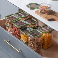 Boîte de rangement de cuisine en plastique moulé par injection écologique Récipient alimentaire avec couvercles de bocaux de stockage de céréales de conservation de la fraîcheur