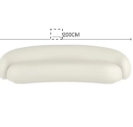 أريكة صغيرة مريحة بسعر منخفض للبيع بالجملة أريكة منحنية مستديرة بيضاء نصف قمر - Product Image 6