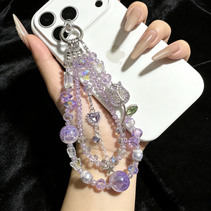 Chaîne de téléphone en cristal multicolore dégradé de luxe originale faite à la main, porte-clés, <span class=keywords><strong>cordon</strong></span> polyvalent - Product Image 6