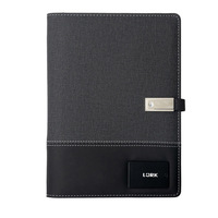 Portefeuille en cuir PU à chargement sans fil A5 avec chargeur mobile 8000mah 8GB Powerbank pour ordinateur portable Padfolio