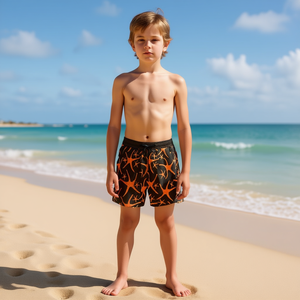 Costume da Bagno HDJ con Stampa di Stelle Marine, Asciugatura Rapida, Unisex, Taglie 6-16, Abbigliamento da Spiaggia per Bambini, Casual in Poliestere Intrecciato - Product Image 3