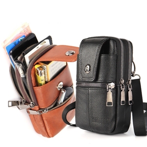 Vente en gros Nouveau Trenas KUNQITIAN Sac de taille pour <span class=keywords><strong>téléphone</strong></span> portable <span class=keywords><strong>Ceinture</strong></span> Étui en cuir avec bandoulière - Product Image 3