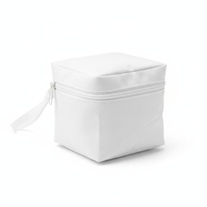 Bolsa para dispositivos electrónicos Tyvek Zipper Cube 14.5x14.5x7cm con correa de muñeca, logotipo personalizado serigrafiado, para cargador y almacenamiento de escritorio, pedido al por mayor - Product Image 1