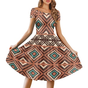 فستان نسائي طويل أنيق فريد من نوعه من قبيلة النافاجو تصميم خط العنق بدون حمالات خصر طبيعي بدلة قابلة للتخصيص لحفلة موسيقية استخدام غير رسمي - Product Image 3