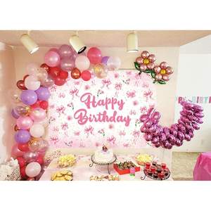 7x5ft Rose Arc Coquette Personnalisé Photo Fond Toile de Fond pour Filles Fête D'anniversaire Décorations Murales en Stock! - Product Image 3