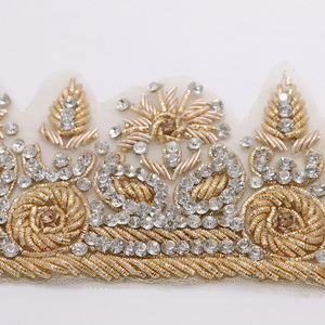 <span class=keywords><strong>2025</strong></span> mới làm bằng tay đính cườm ren appliques 100% Tay Thêu Rhinestone <span class=keywords><strong>TRIM</strong></span> - Product Image 5