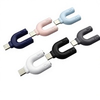 Adaptateur répartiteur de microphone et casque Type-C (conception en U, ABS et alliage d'aluminium) pour téléphones portables, ordinateurs, ordinateurs portables, haut-parleurs