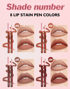 MLM Customizable Lip Liner Pencil Pink Tube Design 4 Colors Velvet Matte Smudge Proof Long Wear Lip Cosmetic - Product Image 3