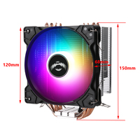 Qiusaim pendingin CPU Universal, untuk LGA1851/1700 & AM5/AM4 platform 4 menara pipa panas dengan 120mm kipas RGB tetap 140W TDP