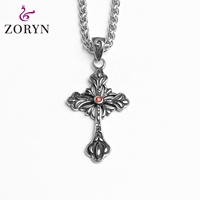 Colliers pendentifs croix et poignard en acier inoxydable 316L personnalisés, style gothique punk vintage, bijoux de mode en acier titane pour hommes