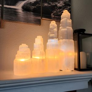 Lampe de cristal de guérison naturelle en gros, tour de cristal, artisanat, sculptures, tour de sélénite pour collection - Product Image 4