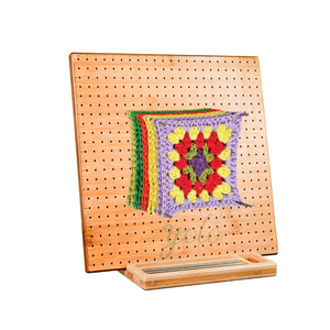 Youlike multifuncional Granny Squares plegable de madera hecho a mano soporte de tejer de bambú alfombrilla de tablero de bloqueo de ganchillo con clavijas - Product Image 1