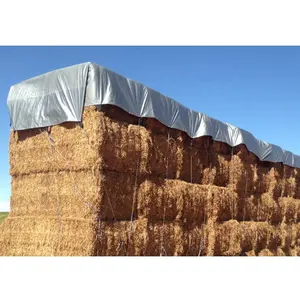 Heavy Duty Waterproof Sliver Wood Pe Tarpaulin Poly Tarp For Farm Homes Hay Cover