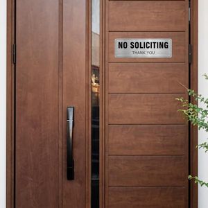 Letrero Moderno de Prohibido Solicitar Servicios - Letrero Comercial Delgado de Aluminio Cepillado de 2"x6", Ideal para Puerta de Oficina, Recepción y Espacios Profesionales - Product Image 6
