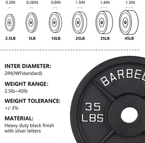 Vente en gros usine : Disques de musculation en forme de croix en fonte/acier au carbone, antidérapants, haute qualité, durables, 2,5-45 lb, pour la musculation en salle de sport - Product Image 5