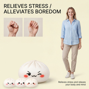 Jouet anti-stress mignon en forme de chignon simulé en PU – Portable, à rebond lent, amusant, à presser, motif dessin animé - Product Image 3