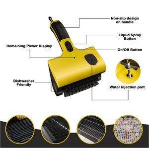Brosse électrique étanche IP67 pour barbecue au charbon de bois, brosse électrique en plastique pour barbecue avec deux embouts interchangeables - Product Image 3