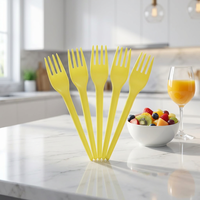 Greenday Biologisch afbreekbaar wegwerpbare bestekset op maat gemaakte kleur 6 inch/6,5 inch PLA vork voor cake, fruit, feesten en gebruik in vliegtuigen