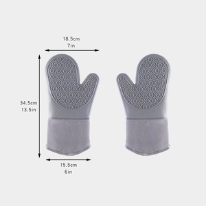 Gants en silicone à carreaux imprimés, épaissis, pour la cuisine domestique, résistants à la chaleur et aux températures élevées - Product Image 2
