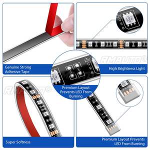 Feux de freinage intelligents LED RGB 12V avec application, lumière d'ambiance pour voiture et moto, télécommande sans fil, bande lumineuse décorative pour moto - Product Image 5