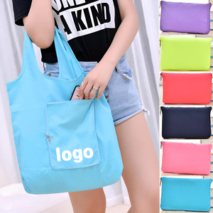 Custom Logo Foldable Waterproof Promotional Tote Bags Polyester Folding Shopping Bags with Logo