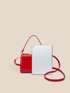 <strong>Red</strong> PU <strong>Leather</strong> Handbag Women Vintage Metal Frame Top Handle Crossbody Shoulder Bag Evening Clutch <strong>Purse</strong> - Product Image 3