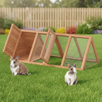 Poulailler de luxe pour lapins, cage à cailles en A, 2 portes, ventilation, structure en bois, montage facile, toutes saisons