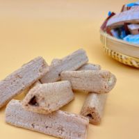 Kerupuk Beras Grosir Rasa Cokelat Hitam, Makanan Ringan Mengembang Berisi Susu dan Minyak