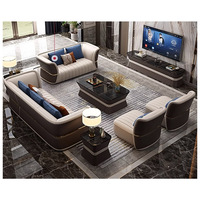 Canapé modulaire de luxe en cuir noir moderne de Dubaï, cadre en bois massif de haute qualité, idéal pour salon, appartement, villa