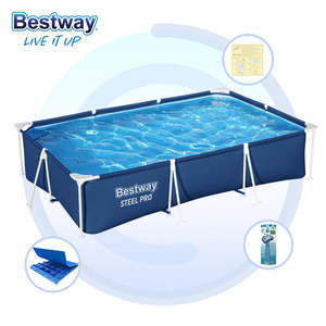 56404 <span class=keywords><strong>Piscina</strong></span> Azul <span class=keywords><strong>Rectangular</strong></span> Metal Marco de acero Sobre el suelo <span class=keywords><strong>Piscina</strong></span> Familiar <span class=keywords><strong>Piscina</strong></span> al aire libre - Product Image 2