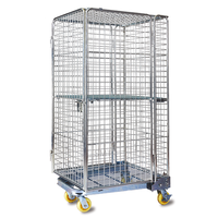 Conteneur en treillis métallique robuste en forme de A, capacité 300 kg, emboîtable, pour stockage logistique, chariot de transport pliable