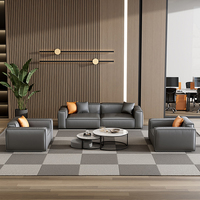 Ensemble de canapés sectionnels modernes en cuir véritable de haute qualité, design minimaliste, confortables, garnis d'éponge, pour appartement, centre commercial, école, salle de sport