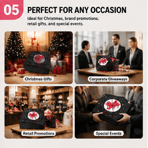 Boîte cadeau calendrier de l'avent noire premium 24 jours avec ruban rouge, pelliculage mat et compartiments numérotés - Product Image 3