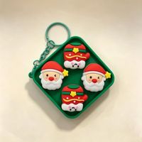 Porte-clés en silicone mignon de Noël, jouet sensoriel anti-stress à bulles, breloque de sac à dos, cadeau de vacances pour enfants, souvenir de fête