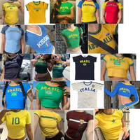 T-shirt Stretch Ringspun Brésil Matchday T-shirt en jersey de coton biologique T-shirt personnalisé Slim Fit Clean Tee Y2K Brésil Chemise