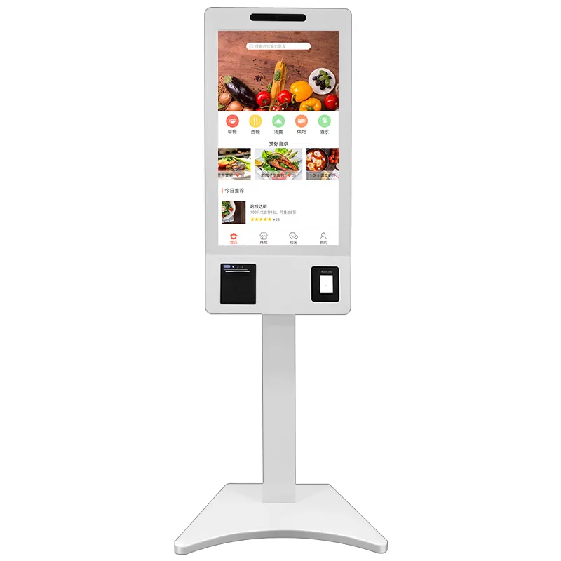 Smart Touch Screen Information Kiosk for Retails & Catering Self Checkout Machine Facial Payment Kiosk Fast Food Restaurant