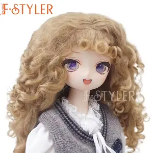 FSTYLER Puppenperücken Mohair rabattverkauf Großhandel Fabrik kundenspezifische Puppenzubehör chaotisches lockiges Haar für BJD-Puppe
