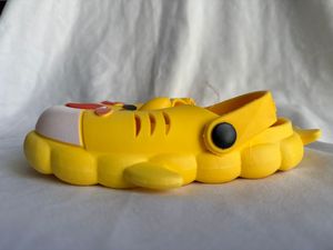 Cartoon Yellow PVC Slippers Anti Slip Round Toe Home Shoes Size 23-30 All Seasons EVA Midsole - Product Image 3