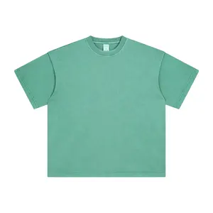 공장에서 헤비급 100% 코튼 숄더 워시, 왁스 염료, 빈티지 사용자 정의 로고 남성 티셔츠 도매