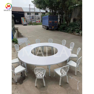 Wholesale Factory Furniture Wedding Sweetheart <strong>Table</strong> <strong>White</strong> <strong>Round</strong> <strong>Gloss</strong> Mdf Top Stainless Steel Legs Wedding <strong>Table</strong> - Product Image 3