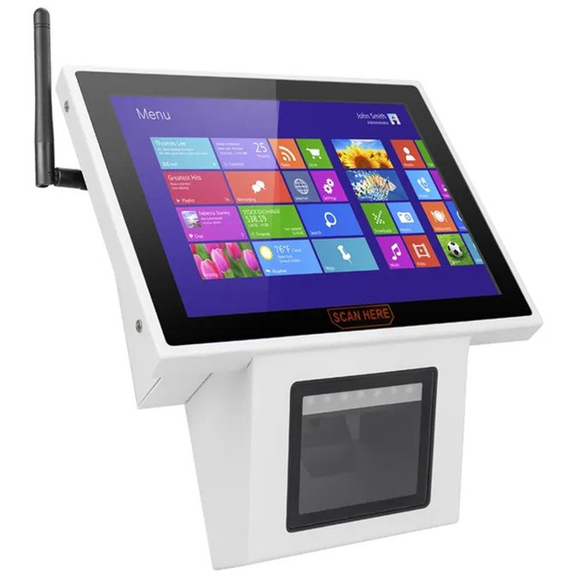 T100 8'' Android Touch Self Price Checker Kiosk Big Screen 1D/2D Barcode Qr Code Scanner Wall Mount Supermarket Price Checker