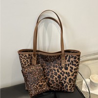 Sac fourre-tout imprimé léopard de grande capacité pour femmes sac à main polyvalent en Pu nouveau sac à provisions à bandoulière unique