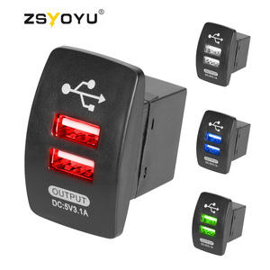Nhà máy OEM USB sạc Xe Buýt USB ổ cắm 12V 1A + 2.1A Ổ cắm điện với bộ sạc USB - Product Image 1