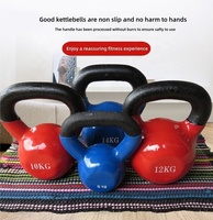 Ensemble de kettlebells réglables en fonte VIGFIT, vente en gros, 4-20 kg, revêtement PVC, vinyle, néoprène, codage couleur, entraînement de force commercial