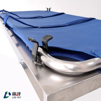 Chariot de premiers secours pour animaux de compagnie en acier inoxydable, civière d'ambulance à levage manuel, table de transport et de sauvetage vétérinaire